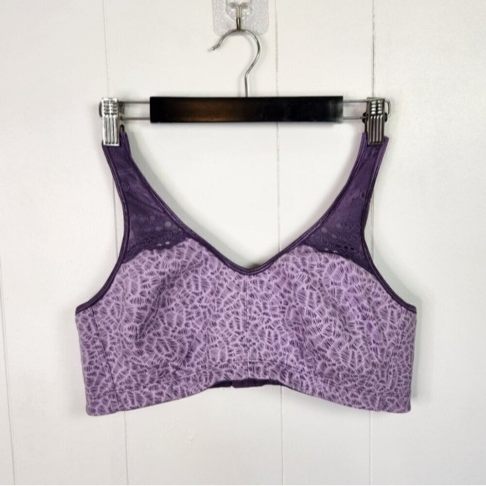 Penningtons TiVoglio Camila Wireless Wire Free Cotton Bra Purple Polka Dot 40C